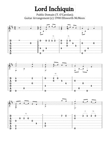 Lord Inchiquin (For Fingerstyle Guitar Tuned DADGAD) (arr. Ellsworth McMeen)