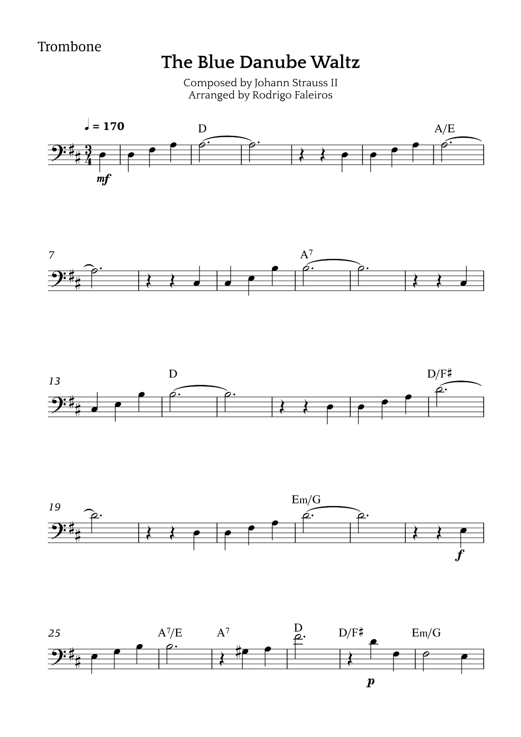 The Blue Danube Waltz (arr. Rodrigo Faleiros)