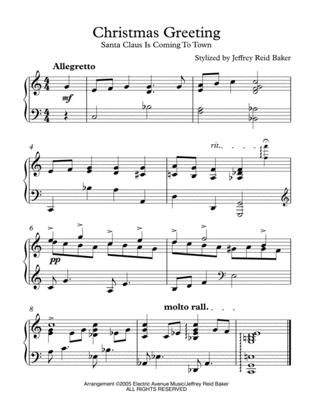 Santa Claus Is Comin' To Town (arr. Jeffrey Reid Baker)