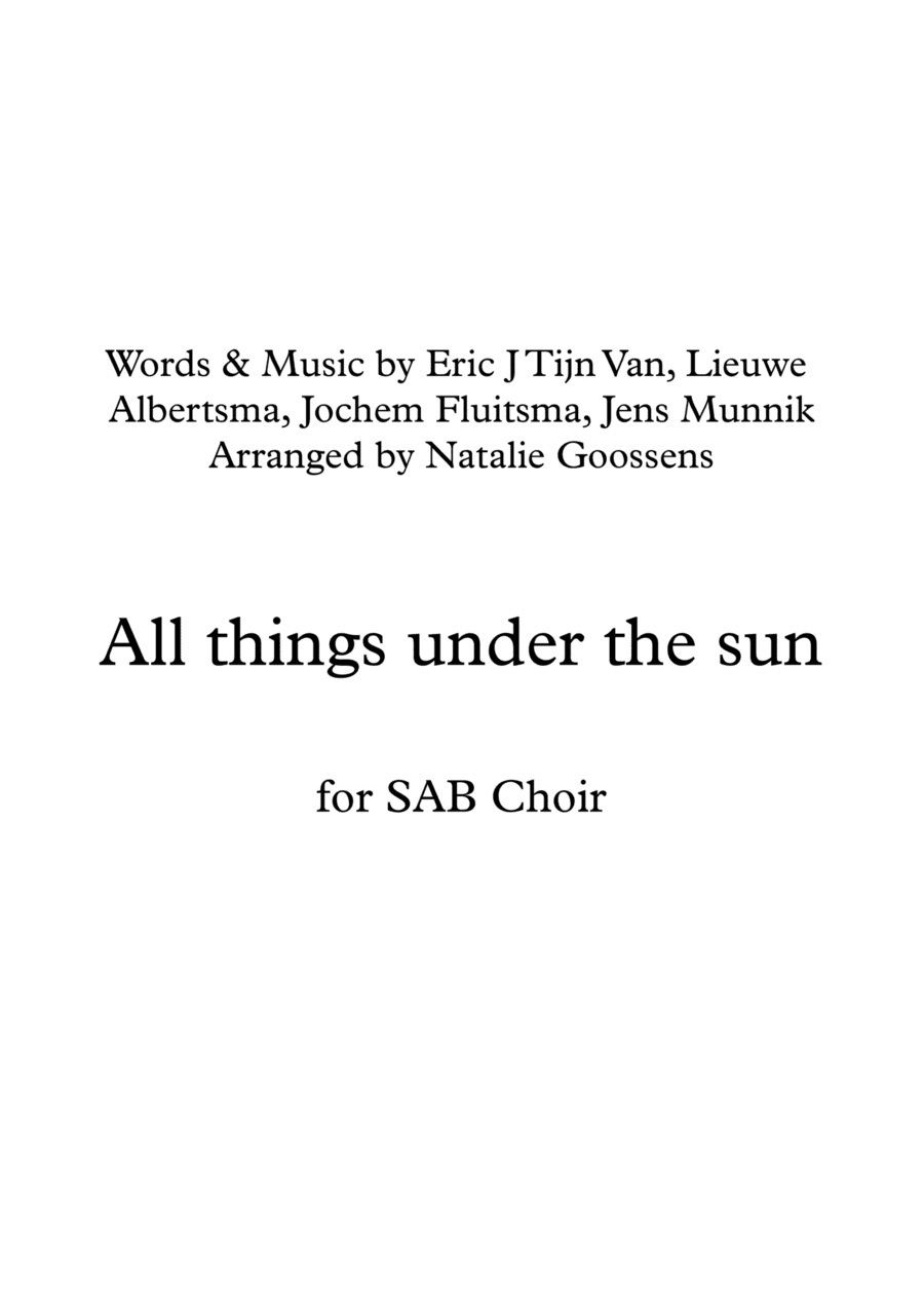 All Things Under The Sun (arr. Natalie Goossens)