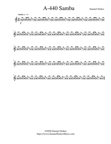 A440 Samba - score in C for flexible instrumentation