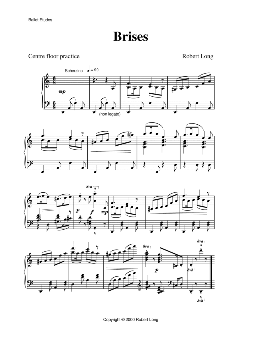 Sheet Music for Brises (heard in "The Crown")