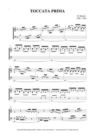 MARTINI G.B. - TOCCATA PRIMA - For organ (arr. Marcello Meneguzzo)