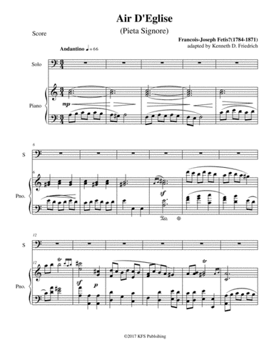 Air D'Eglise (Pieta Signore) (arr. Kenneth D. Friedrich)