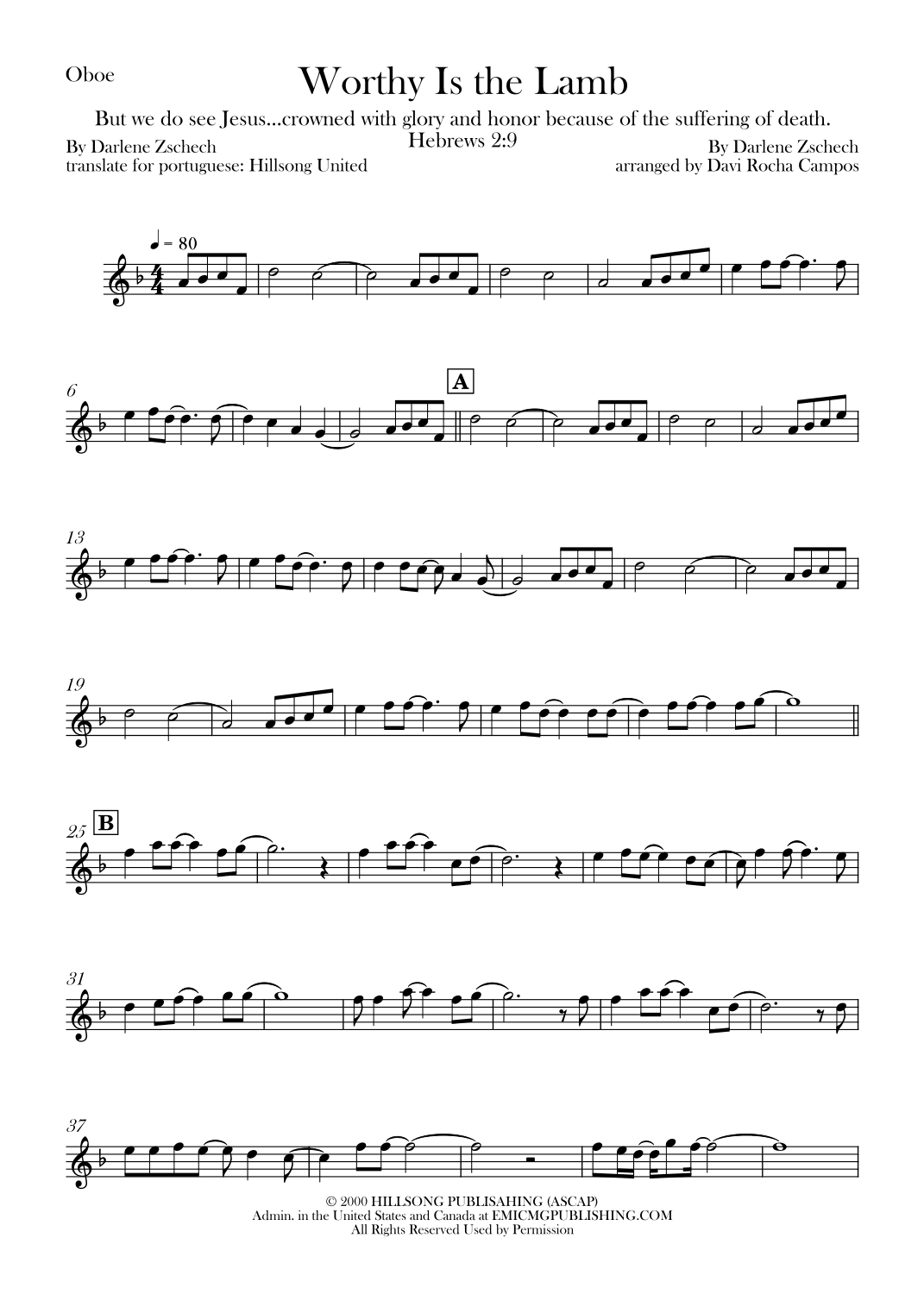 Worthy Is The Lamb (arr. Davi Rocha Campos)