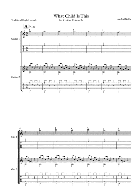 What Child Is This (for Guitar Ensemble) (arr. Joel Noftle)
