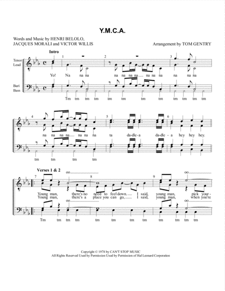 Y.M.C.A. (arr. Tom Gentry)