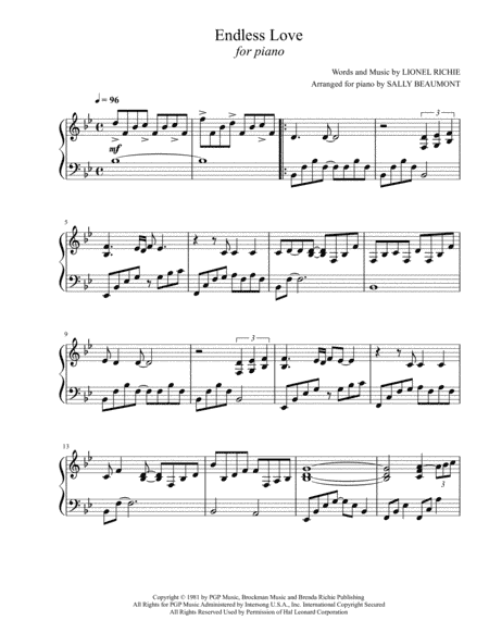 Endless Love (arr. Sally Beaumont)