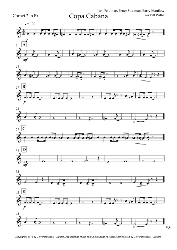 Copacabana (at The Copa) (arr. Bill Willis)