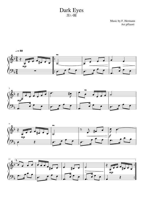 Dark eye (arr. pflkaori)