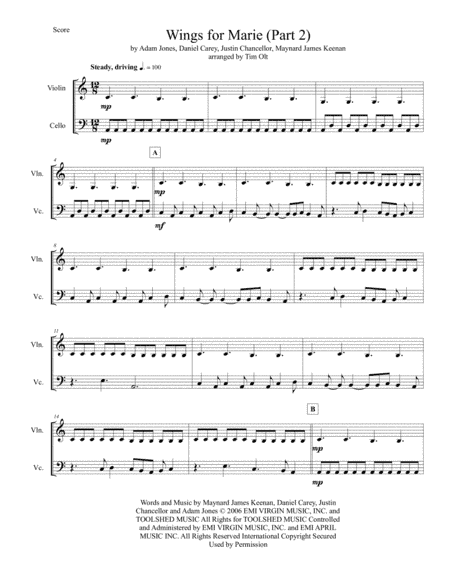 Wings For Marie (pt. 1) (arr. Tim Olt)