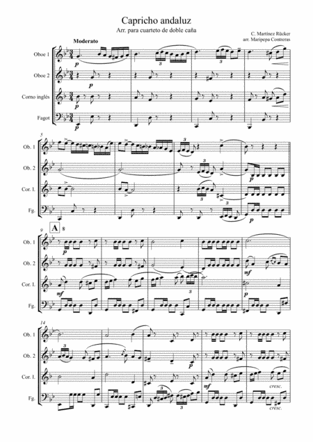 Capricho andaluz for double reed quartet (arr. M. Contreras)