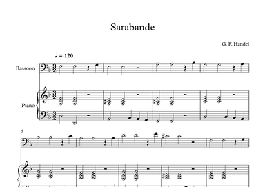 Sarabande - George Frideric Handel (Bassoon + Piano) (arr. Digital Book Music)