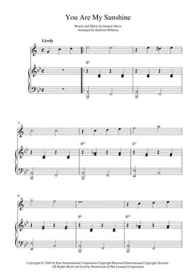 You Are My Sunshine (arr. Kaiserin Rebecca)