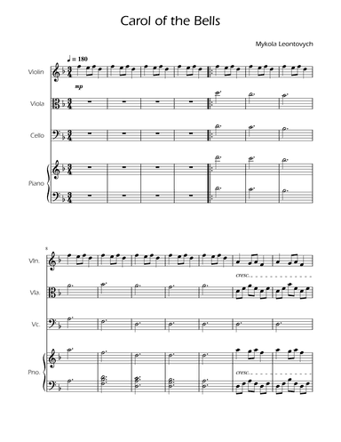 Carol of the Bells - String Trio w/ Piano (arr. Ygor Nunes)