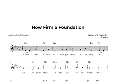 How Firm a Foundation (Key of G-Flat Major) (arr. R. Salvario)
