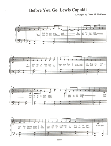 Before You Go (arr. Diane M. McGahee)
