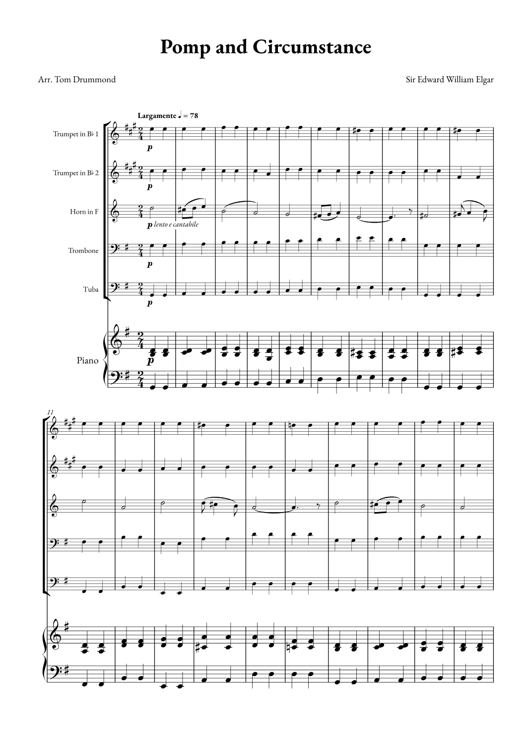 Pomp and Circumstance (arr. Tom Drummond)