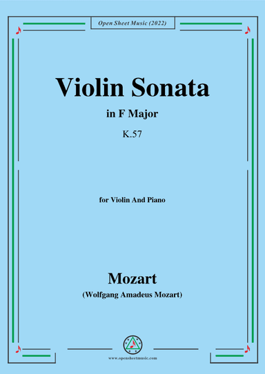 Mozart-Violin Sonata in F Major,K.57,for Violin&Piano (arr. OSM Press)