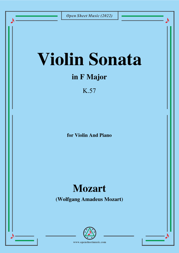 Mozart-Violin Sonata in F Major,K.57,for Violin&Piano (arr. OSM Press)