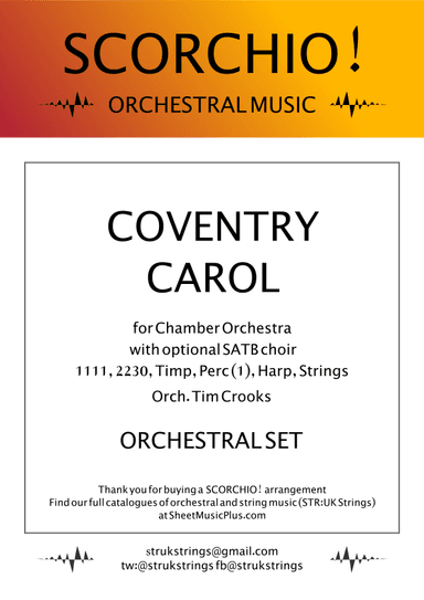 Coventry Carol (SCORCHIO! Orchestral Set) (arr. Tim Crooks)