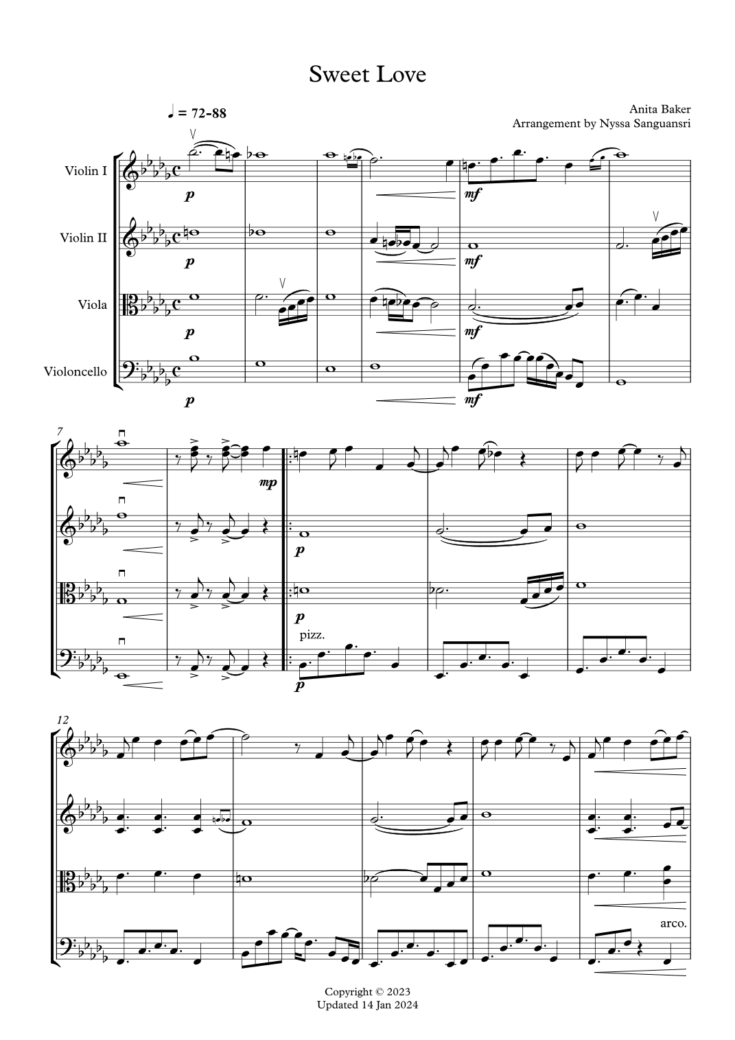 Sweet Love (arr. Nyssa Sanguansri)