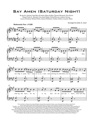 Say Amen (saturday Night) (arr. Julie A. Lind)