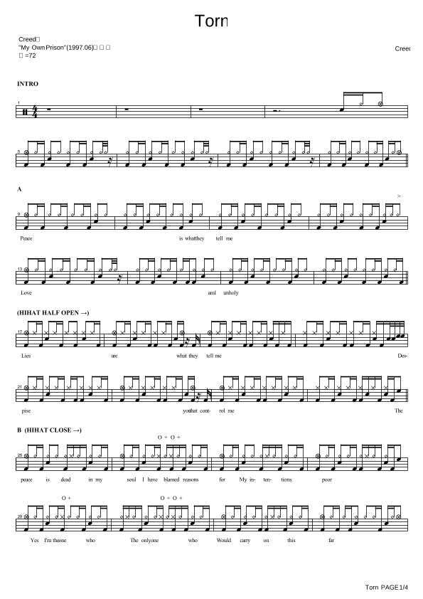 Torn (arr. COPYDRUM)