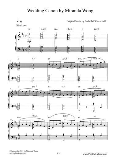 Wedding Canon - Romantic Wedding Piano Music in D Key (New Popular Version) (arr. Miranda Wong)
