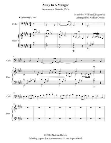 Away In A Manger - Cello/Piano (arr. Nathan Owens)