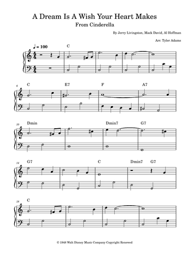 A Dream Is A Wish Your Heart Makes (arr. Tyler Adams)