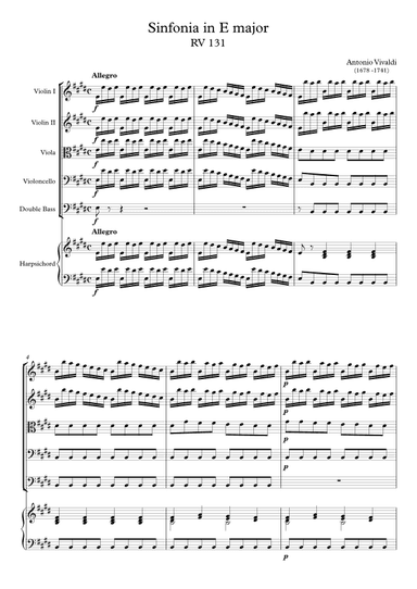 Sinfonia in E major RV 131