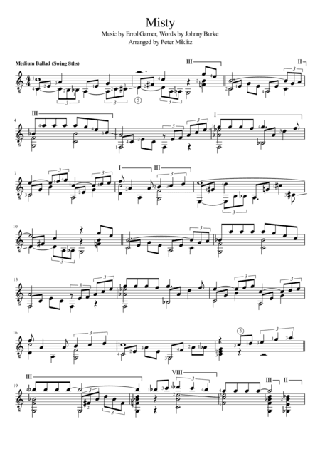 Misty (arr. Peter Miklitz)