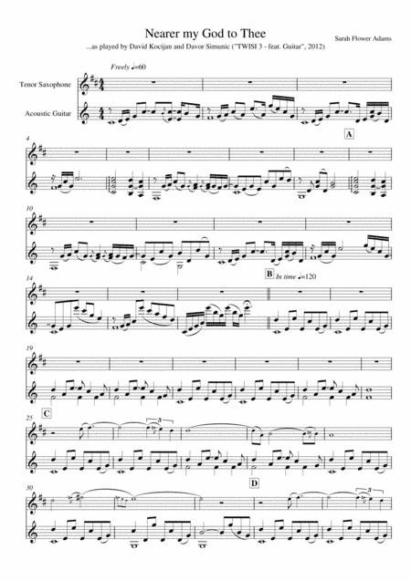 Nearer my God to Thee (guitar & tenor sax) (arr. David Kocijan & Davor)