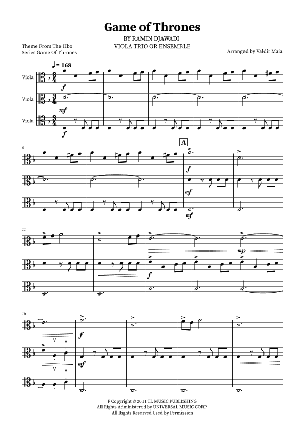 Game Of Thrones (arr. Valdir Maia)