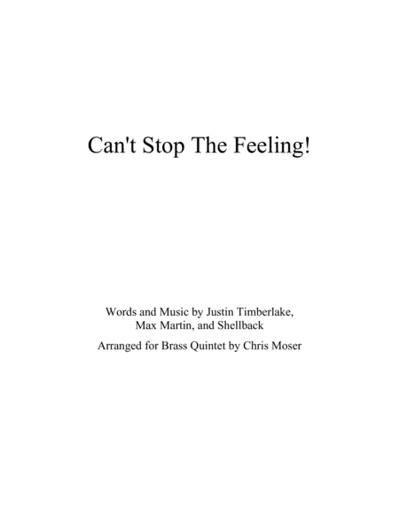 Can't Stop The Feeling from TROLLS (arr. Chris Moser)