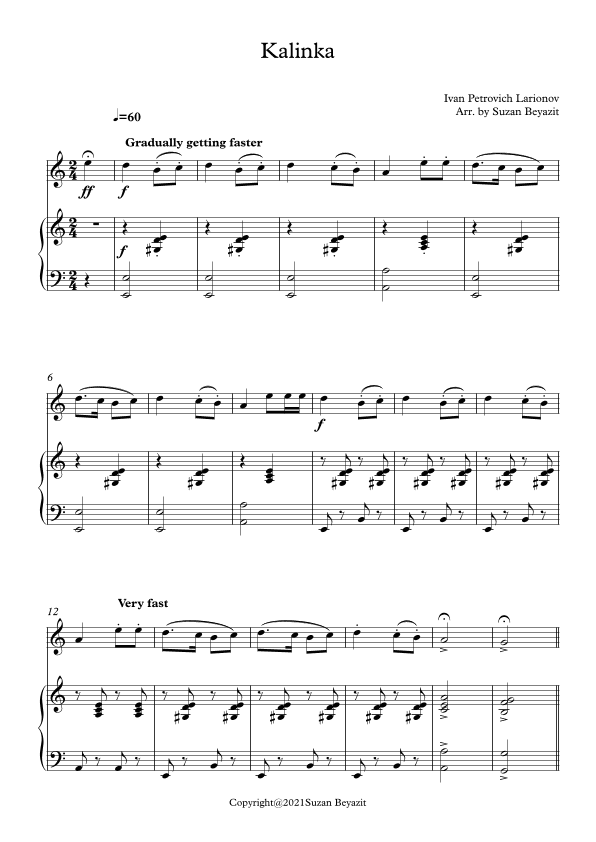 Kalinka (arr. Suzan Beyazit)