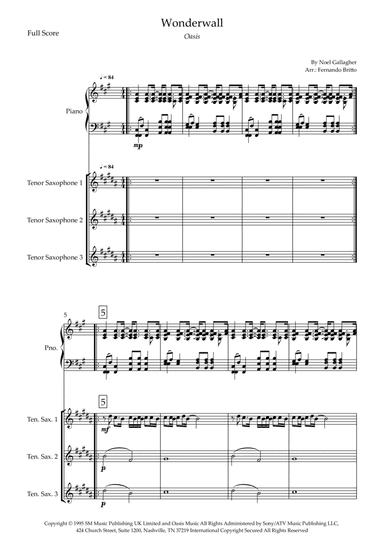 Wonderwall (arr. Fernando Britto)