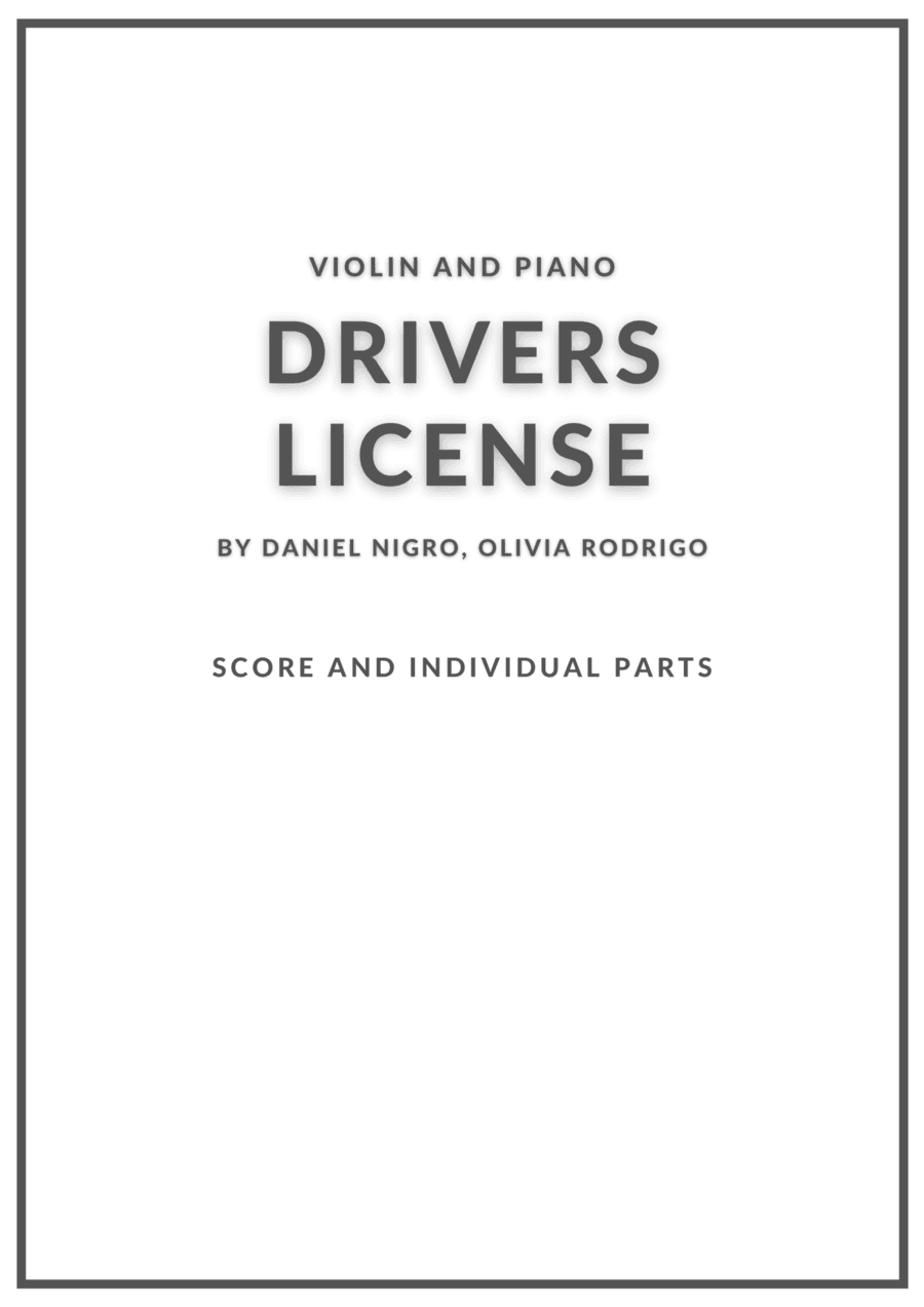 Drivers License (arr. Douglas Wattson)
