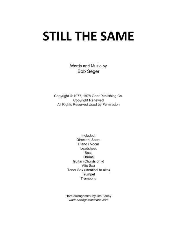 Still The Same (arr. Jim Farley - www.arrangementsone.com)