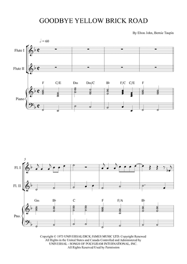 Goodbye Yellow Brick Road (arr. Alex Nunes Rodrigues)