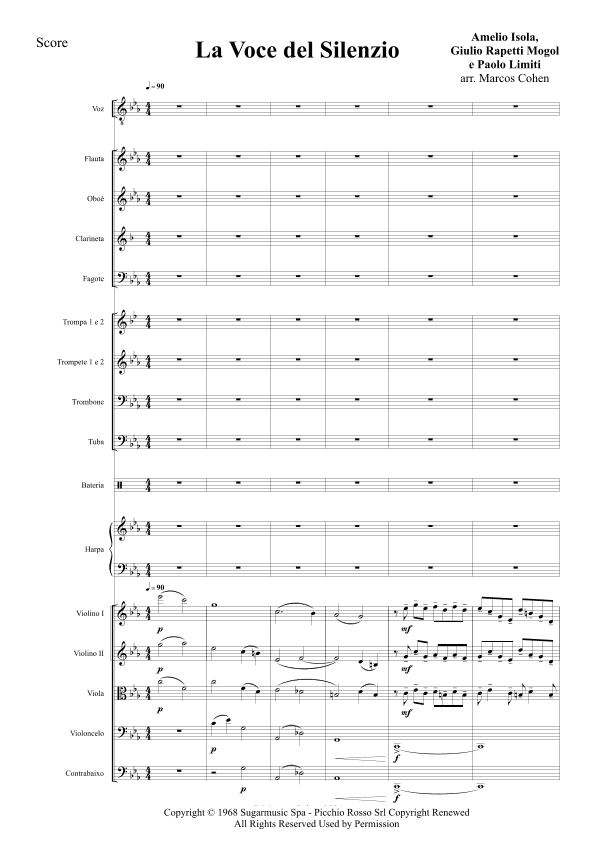 La Voce Del Silenzio (arr. Marcos Cohen)