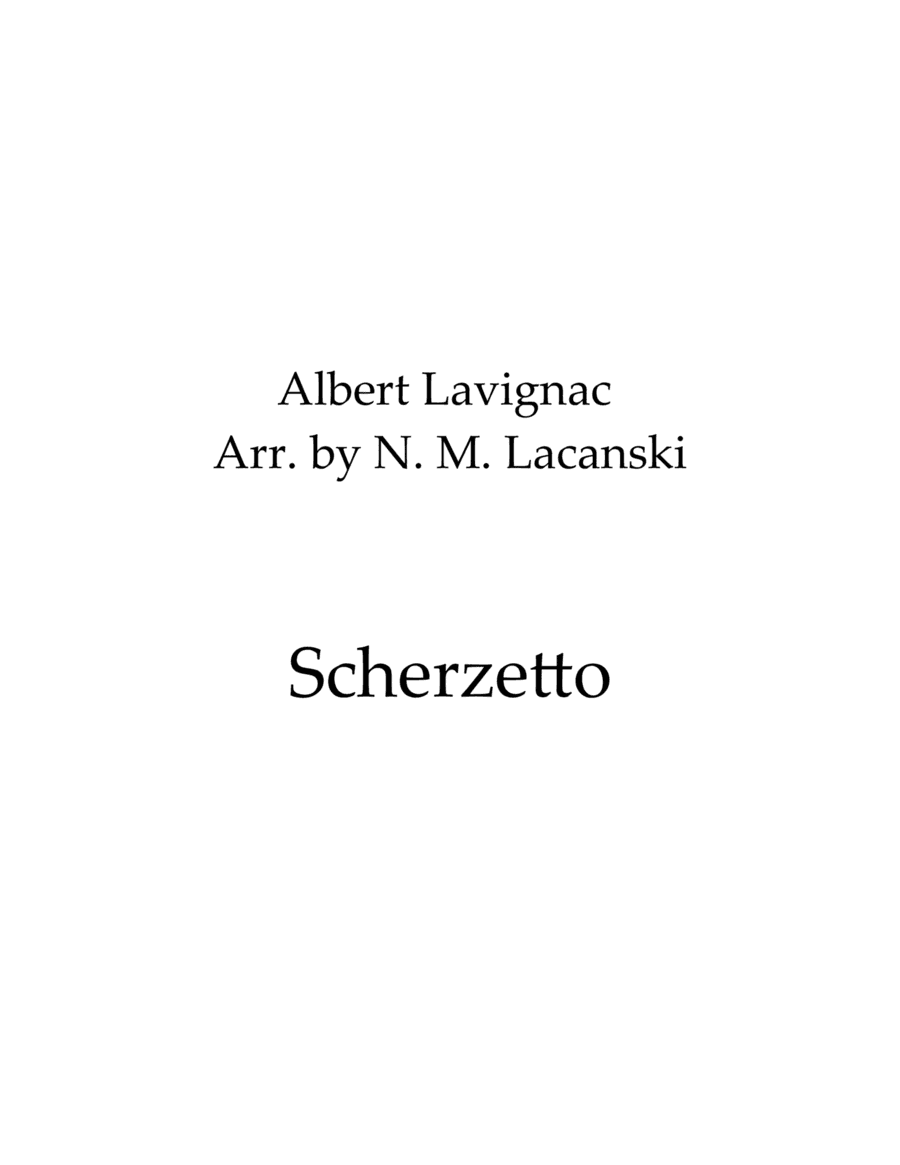 Scherzetto (arr. Nick Lacanski)