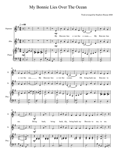 My Bonnie Lies Over The Ocean (arr. StephenSharpe)