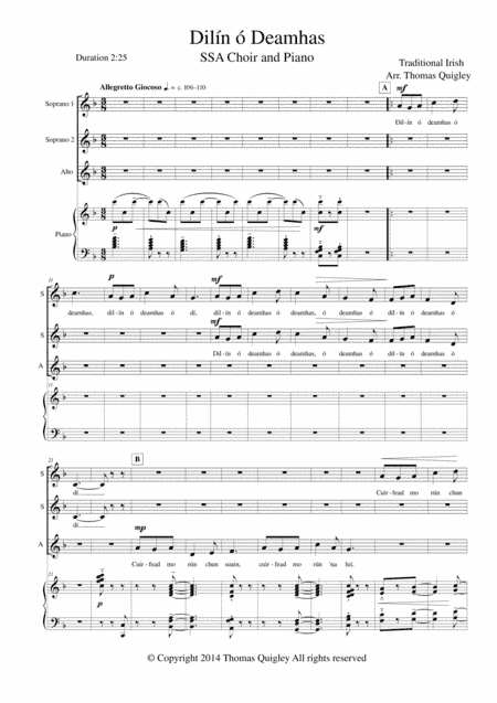 Dilín ó Deamhas (arr. Thomas Quigley)