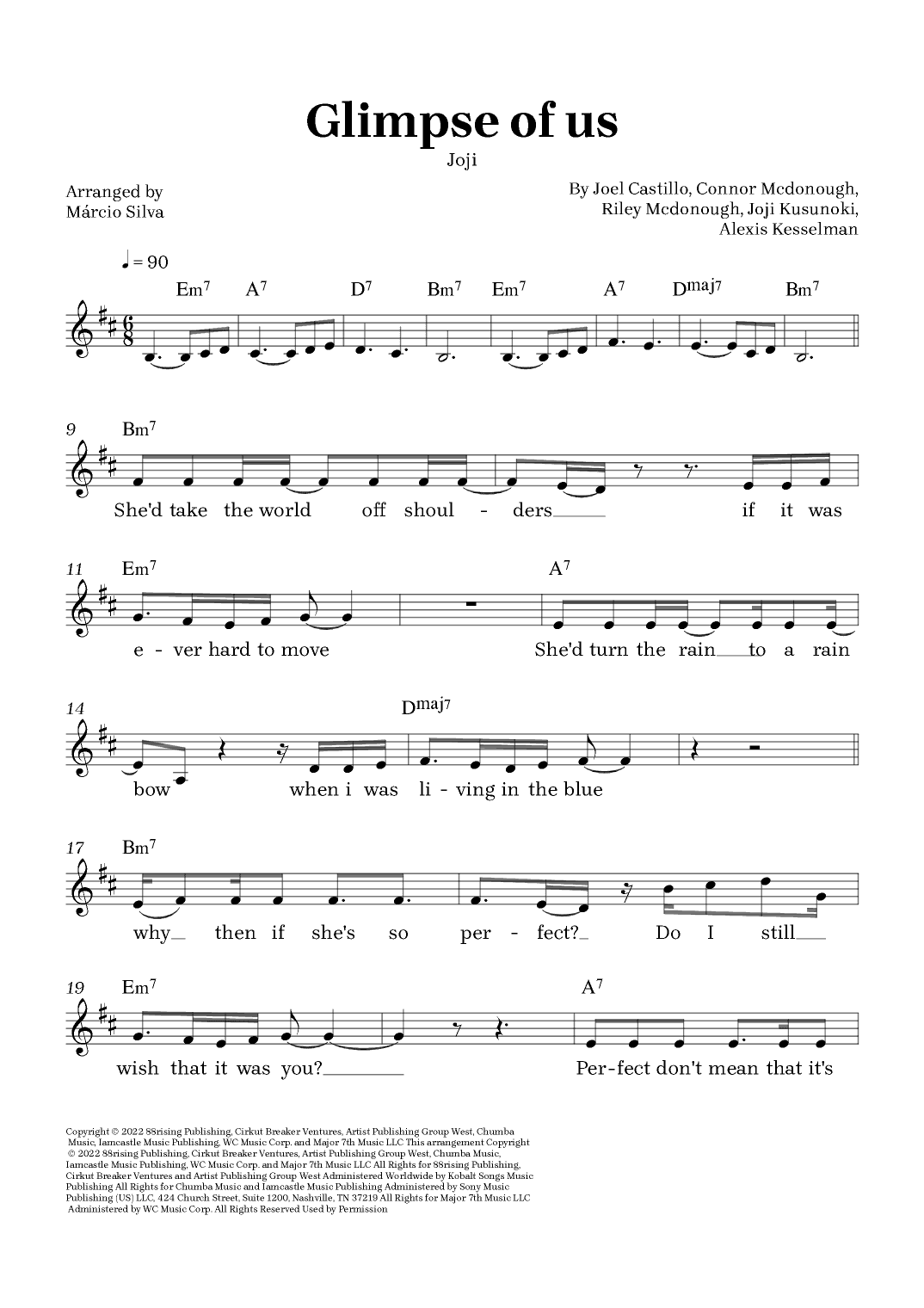 Glimpse Of Us (arr. Márcio Silva)