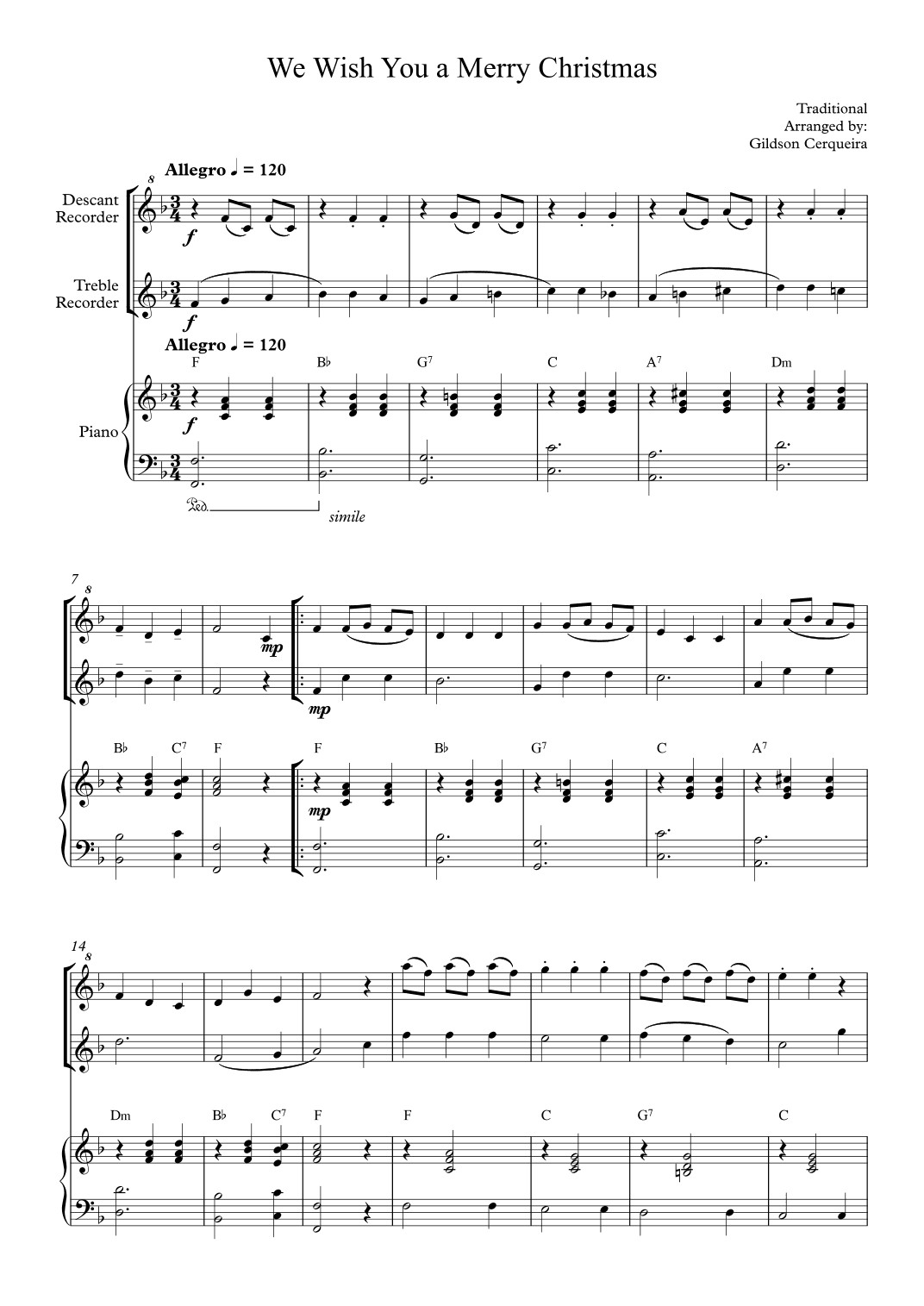 We Wish You a Merry Christmas (arr. Gildson Cerqueira)