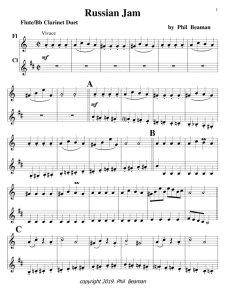 Russian Jam- flute and clarinet duet