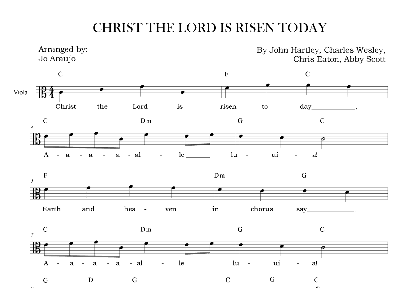 CHRIST THE LORD IS RISEN TODAY (arr. Jo Araujo)