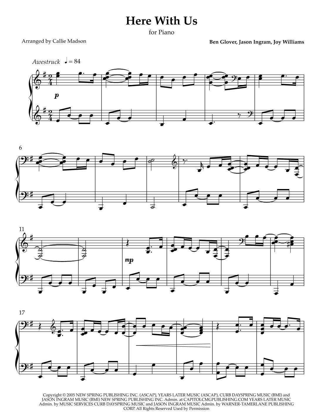 Here With Us (arr. Callie Madson)